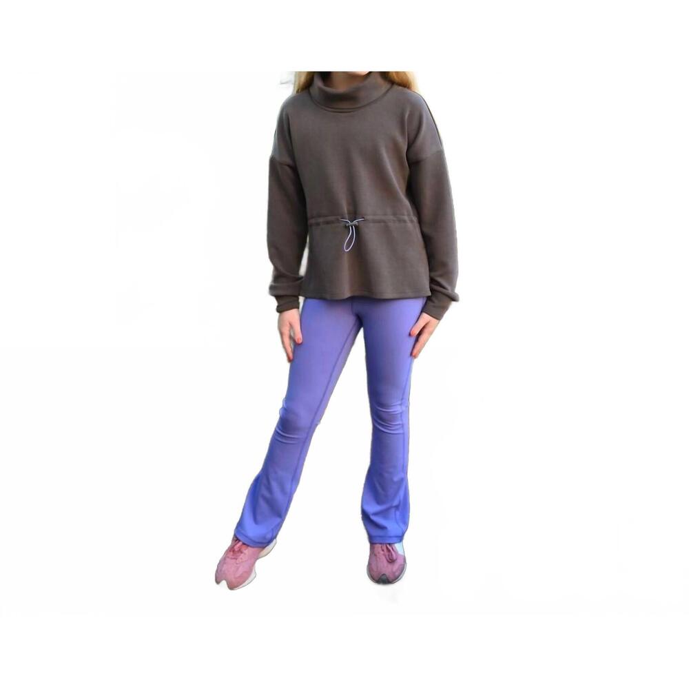NEW PLEAT girls florie flare leggings in purple